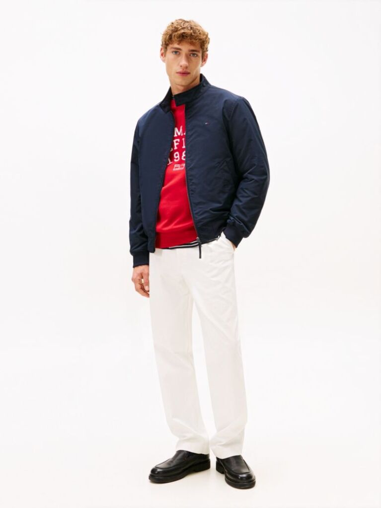 Blue Relaxed Harrington Jacket  Men