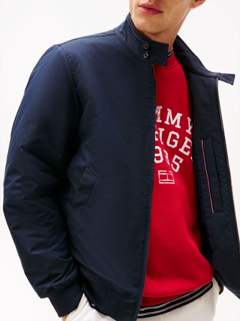 Blue Relaxed Harrington Jacket  Men