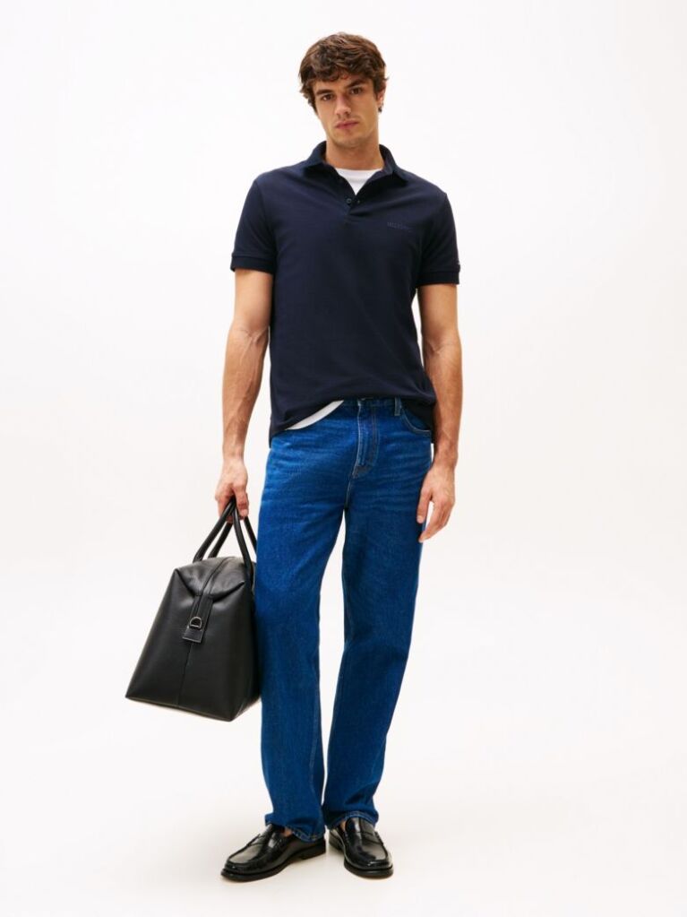 Μπλε Hilfiger Monotype Μπλούζα Πόλο Σε Κανονική Γραμμή  Άνδρες