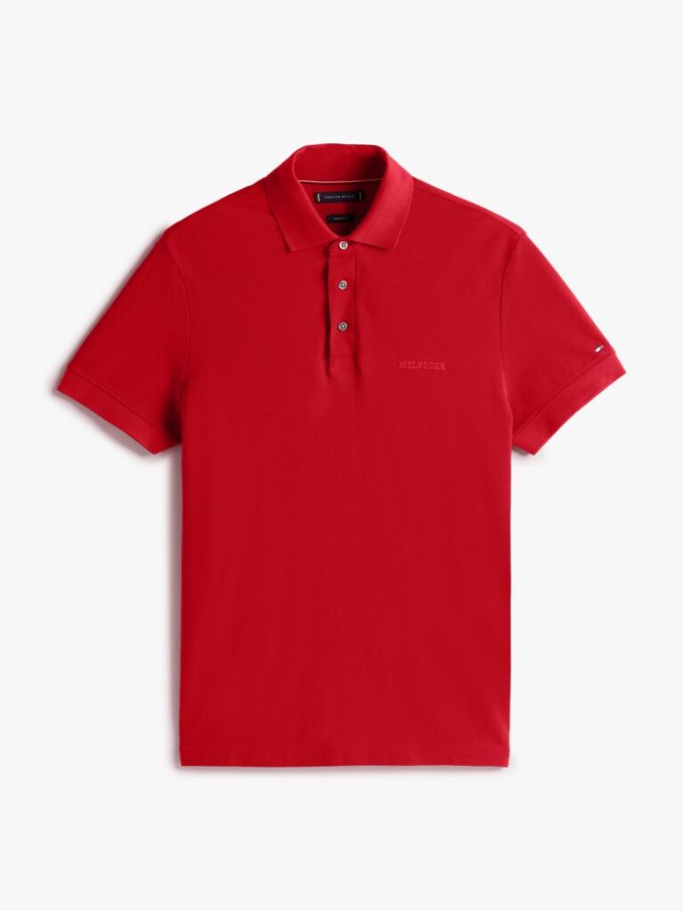 Κόκκινο Hilfiger Monotype Μπλούζα Πόλο Σε Κανονική Γραμμή  Άνδρες
