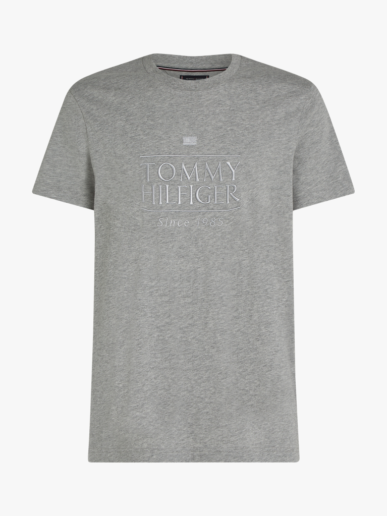 Γκρι T-Shirt Με Κεντητό Λογότυπο  Άνδρες