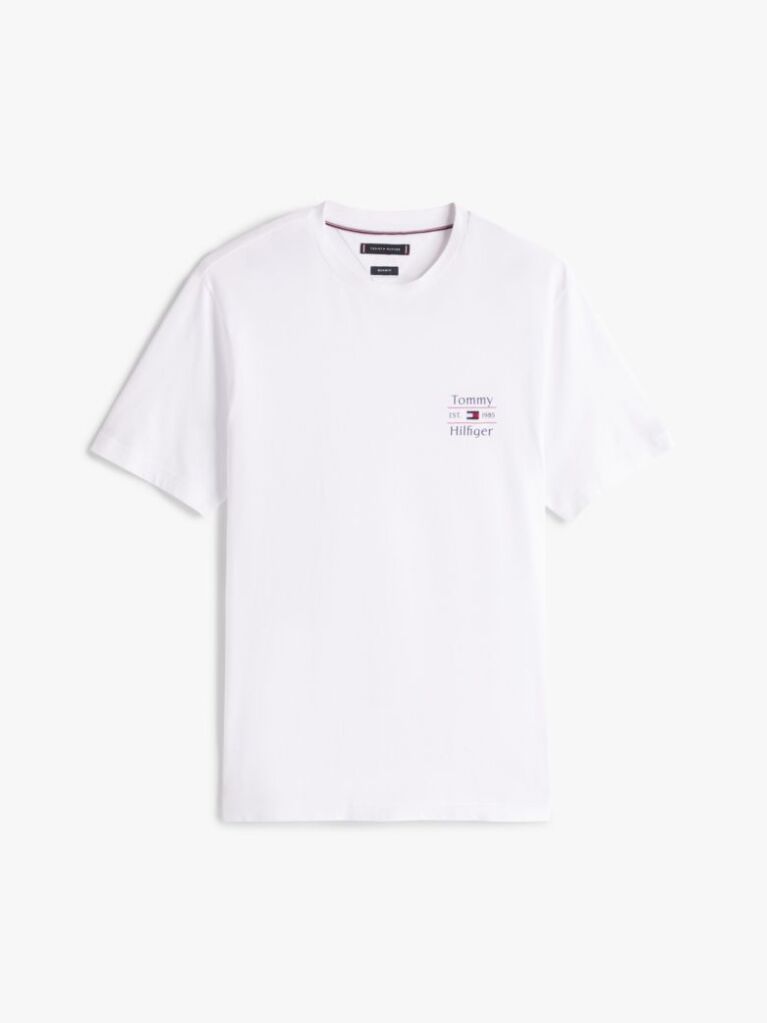Άσπρο T-Shirt Με Λογότυπο Και Κανονική Λαιμόκοψη  Άνδρες