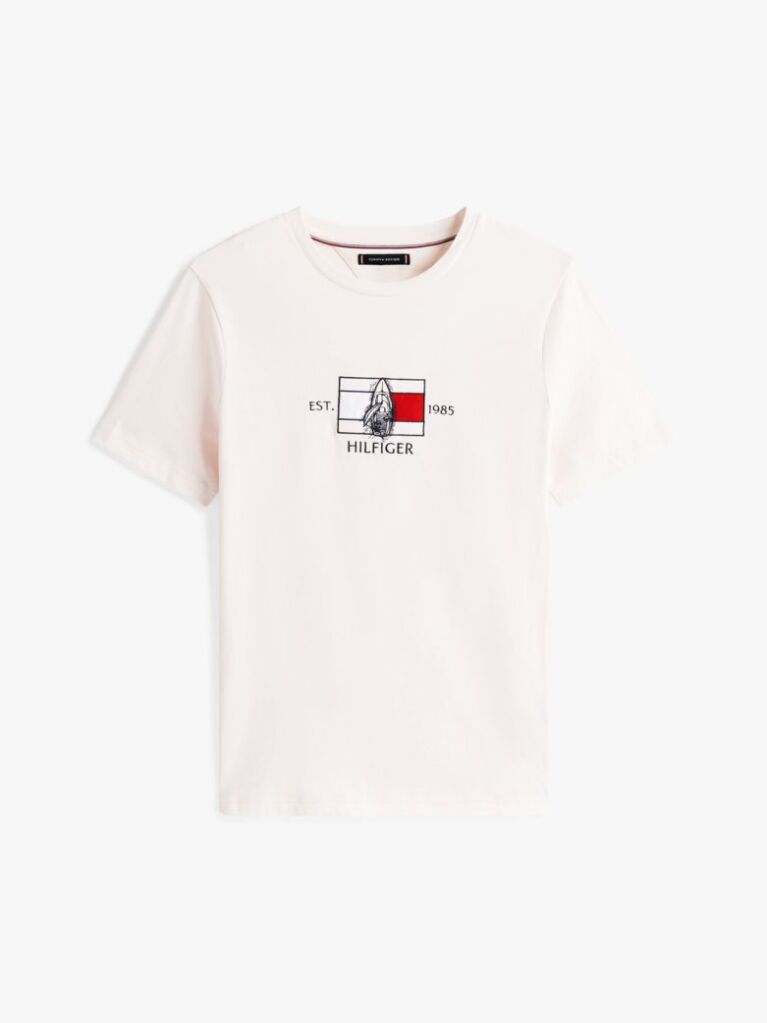 White Logo Graphic Crew-Neck T-Shirt  Men