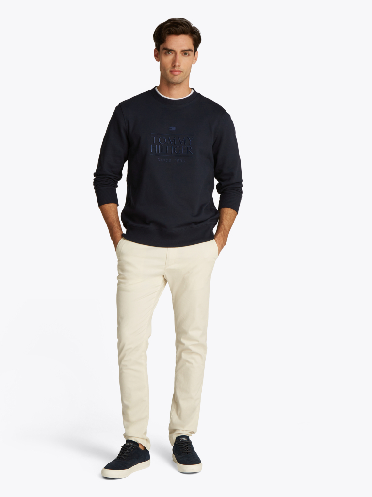 Blue Logo Embroidery Sweatshirt  Men