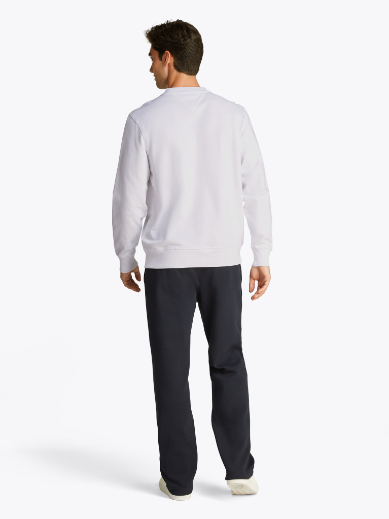 White Logo Embroidery Sweatshirt  Men