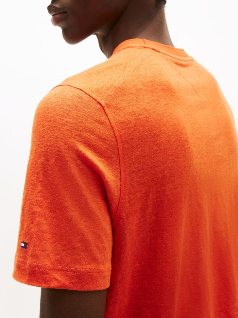 Orange Linen T-Shirt  Men