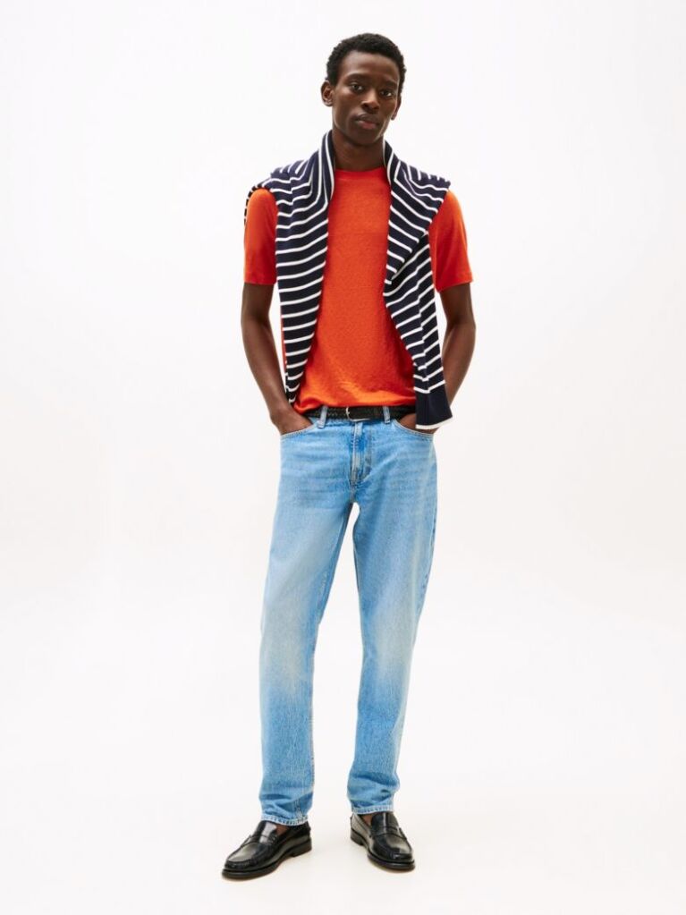 Orange Linen T-Shirt  Men