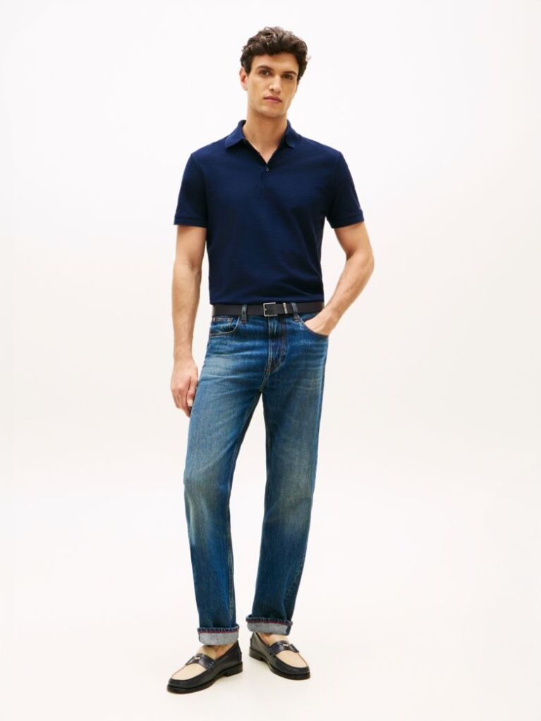 Μπλε Smart Casual Μπλούζα Πόλο Σε Κανονική Γραμμή  Άνδρες