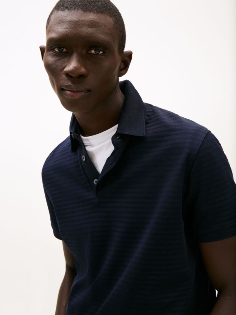 Blue Smart Casual Regular Fit Polo Shirt  Men