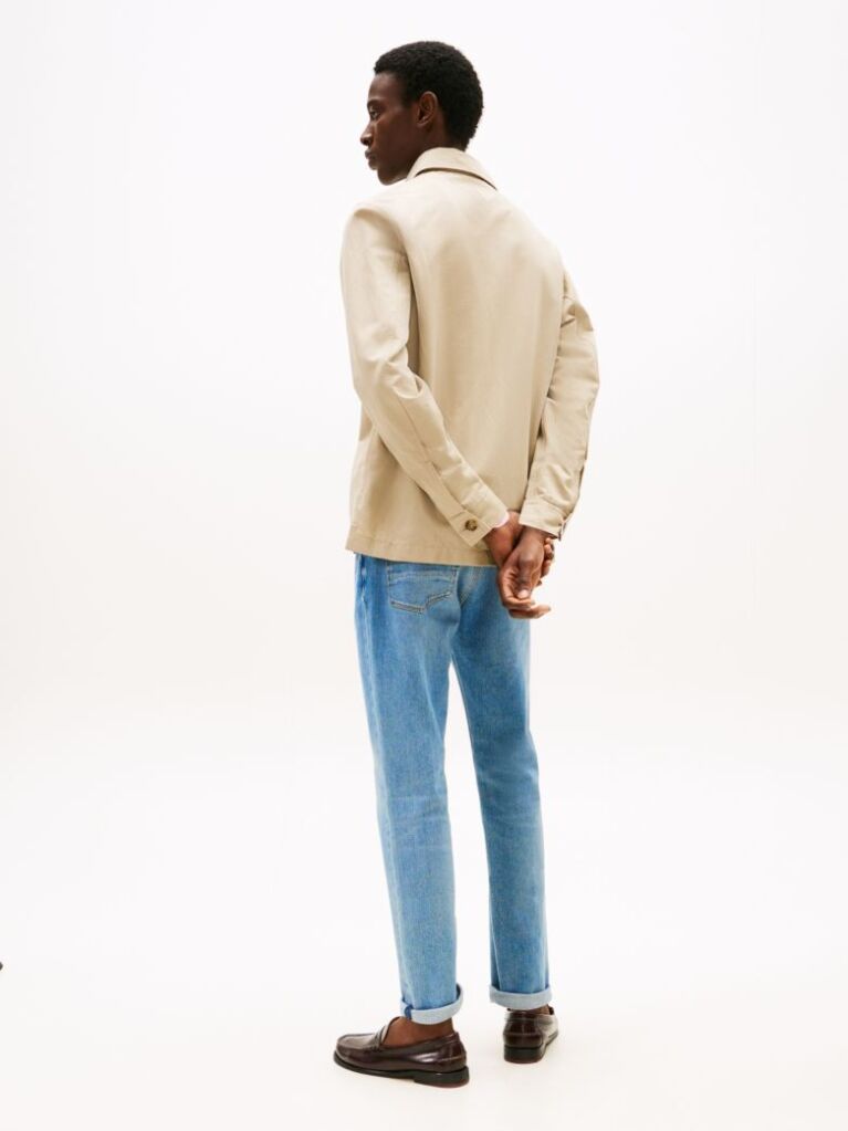Beige Smart Casual Performance Shirt Jacket  Men