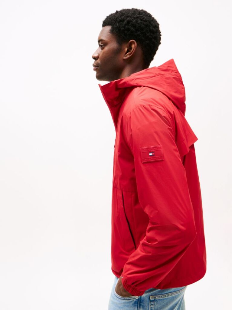 Red Logo Patch Hooded Jacket  Men