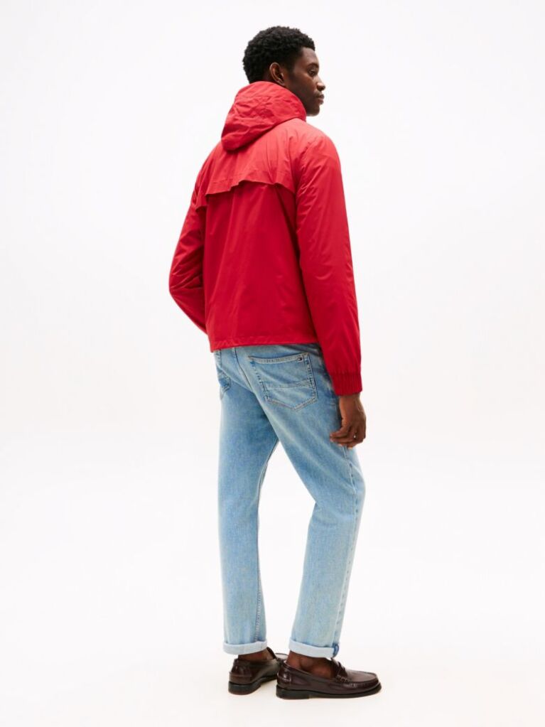 Red Logo Patch Hooded Jacket  Men