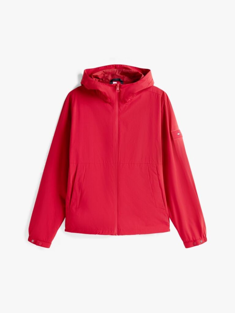 Red Logo Patch Hooded Jacket  Men
