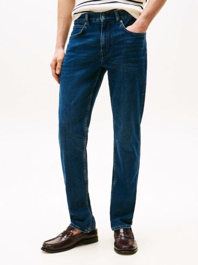 Blue Denton Straight Fit Jeans  Men