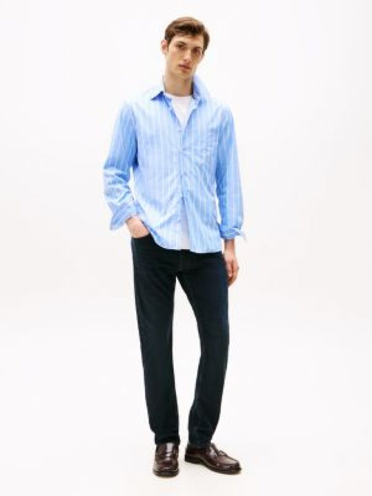Blue Denton Straight Fit Jeans  Men