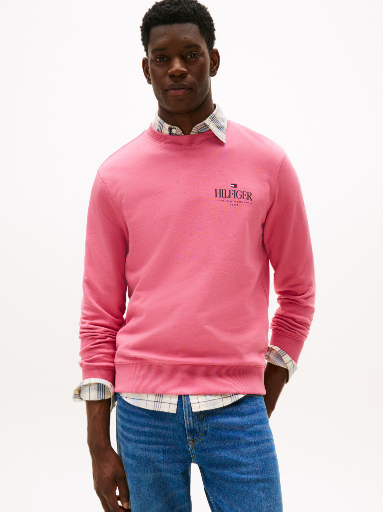 Pink Logo Crew Neck Sweatshirt  Men