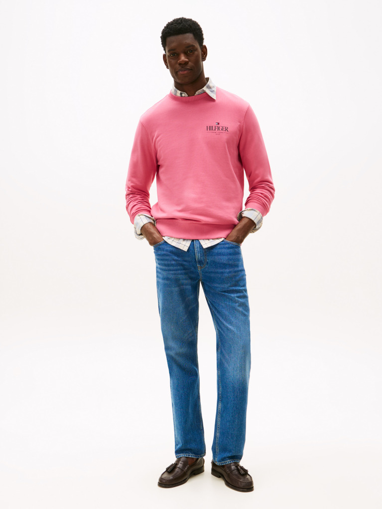Pink Logo Crew Neck Sweatshirt  Men