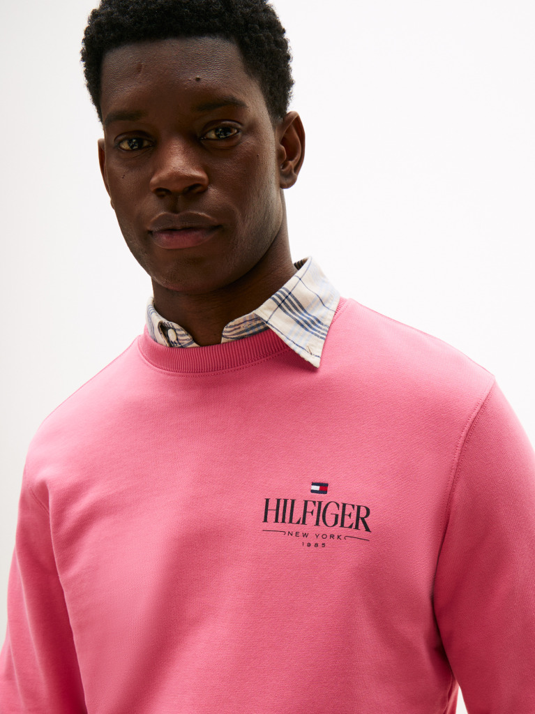 Pink Logo Crew Neck Sweatshirt  Men