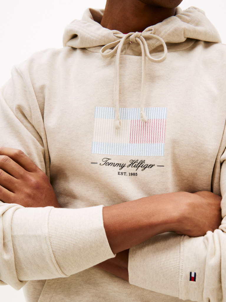 Beige Ithaca Flag Hoodie  Men