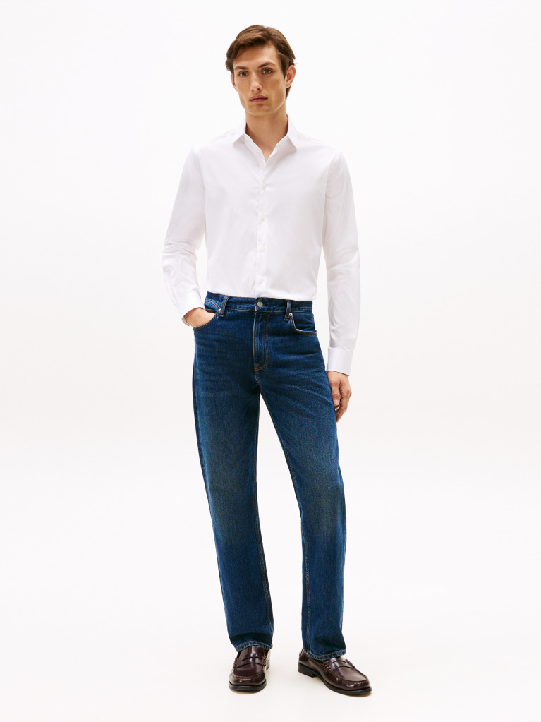 White Smart Casual TH Flex Slim Fit Shirt  Men