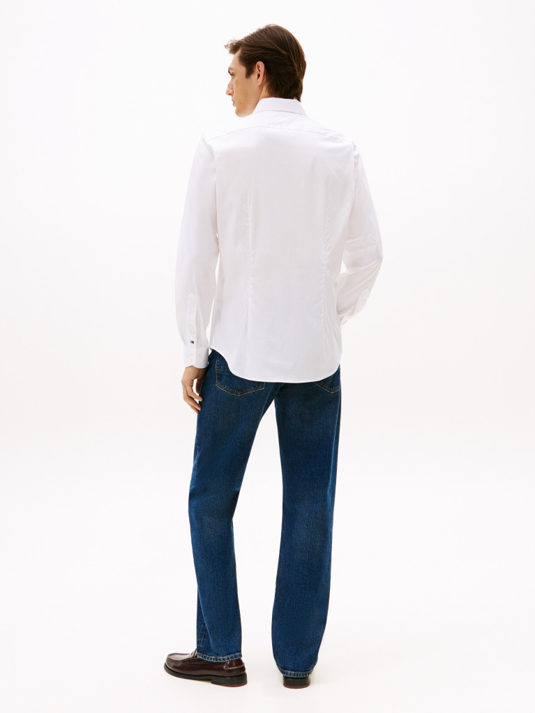 White Smart Casual TH Flex Slim Fit Shirt  Men