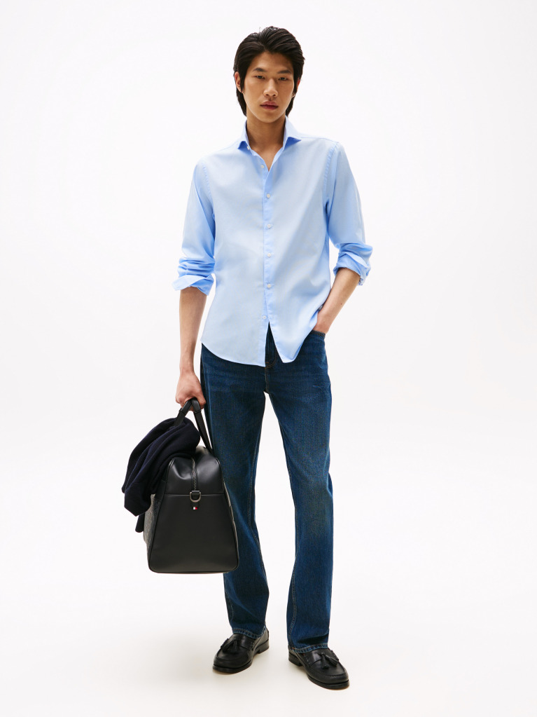 Μπλε Smart Casual Πουκάμισο Oxford Σε Slim Γραμμή  Άνδρες