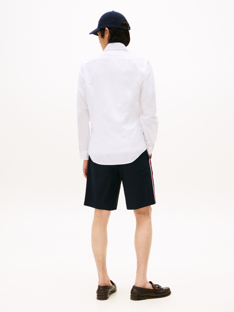 Άσπρο Smart Casual Πουκάμισο Oxford Σε Slim Γραμμή  Άνδρες