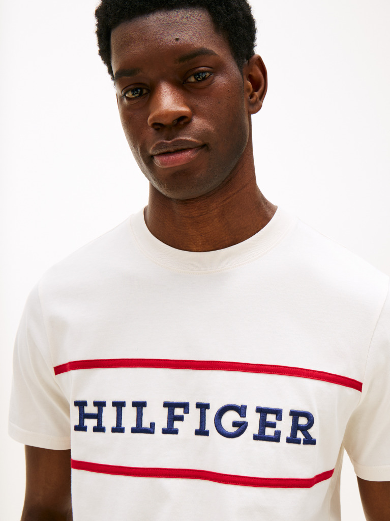 Beige Americana Colourblock Tee  Men