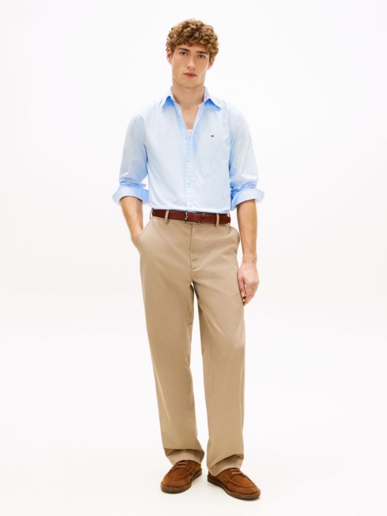 Blue TH Flex Regular Fit Poplin Shirt  Men