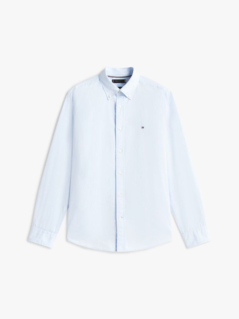 Blue TH Flex Regular Fit Poplin Shirt  Men