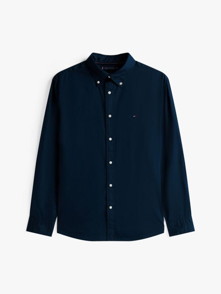 Blue TH Flex Regular Fit Poplin Shirt  Men