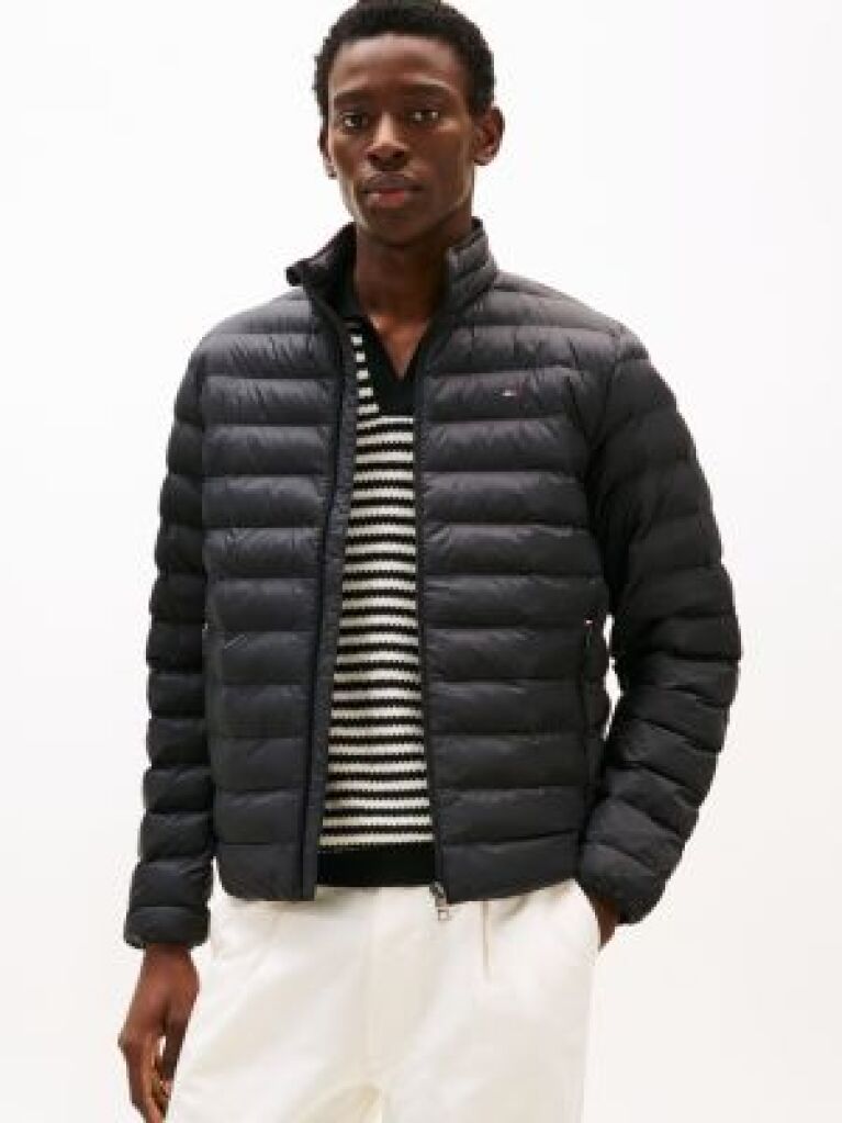 Black Recycled Packable Jacket  Men