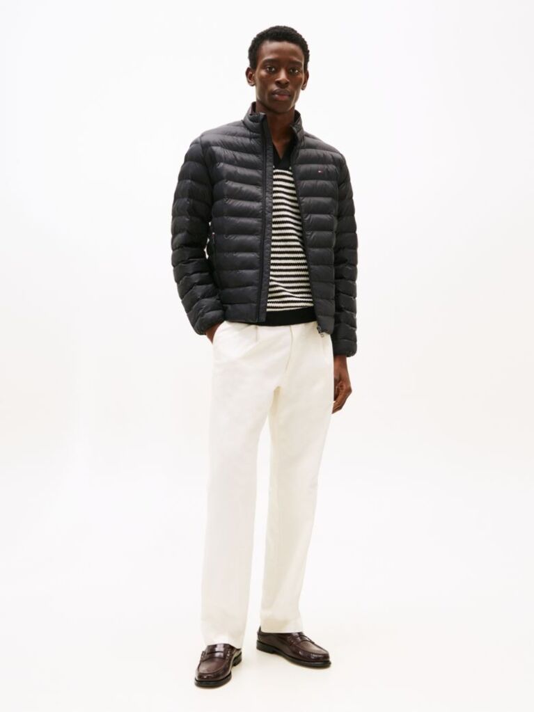 Black Recycled Packable Jacket  Men