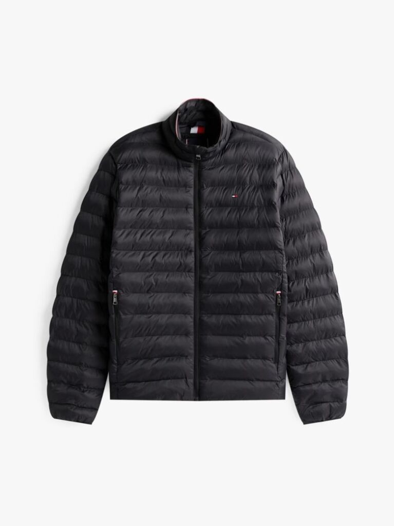 Black Recycled Packable Jacket  Men