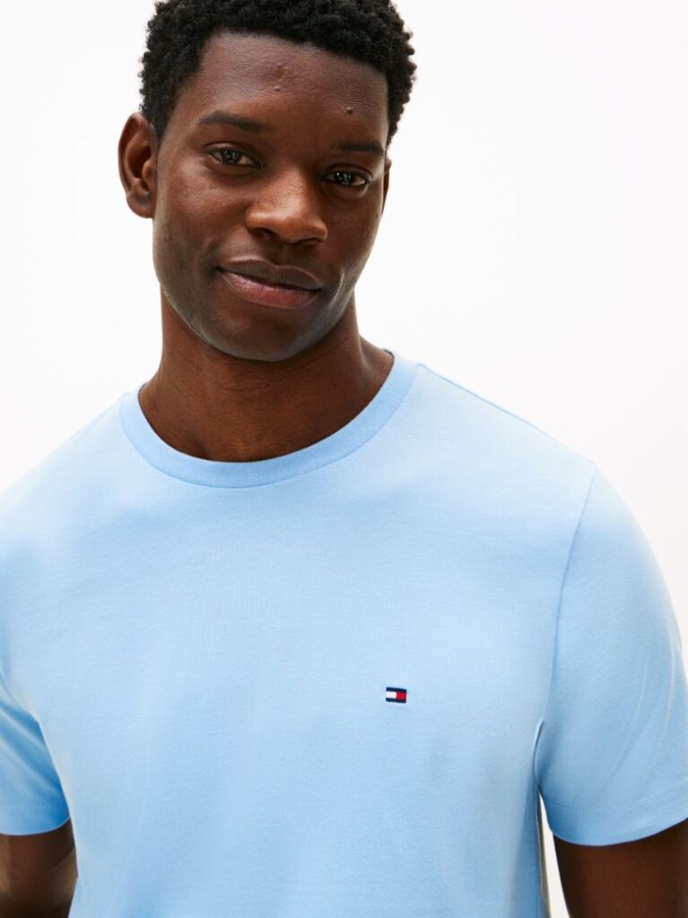 Blue Flag Embroidery T-Shirt  Men