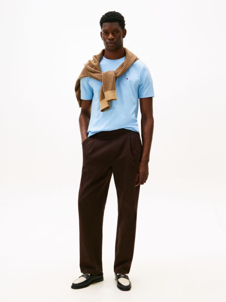 Blue Flag Embroidery T-Shirt  Men