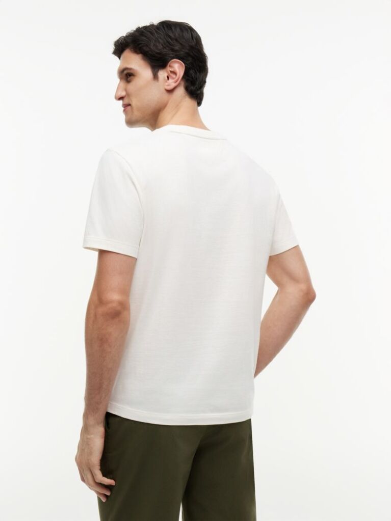 Μπεζ T-Shirt Με Κεντητή Σημαία  Άνδρες