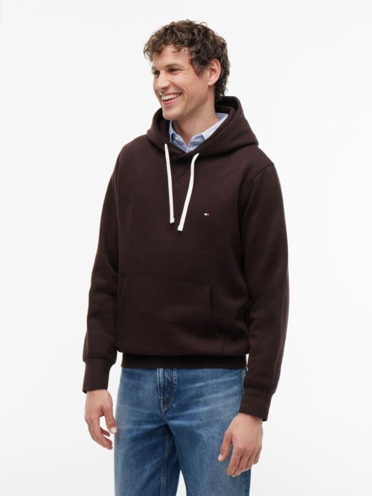 Brown Flag Embroidery Fleece Hoody  Men