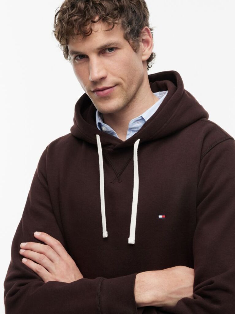 Brown Flag Embroidery Fleece Hoody  Men