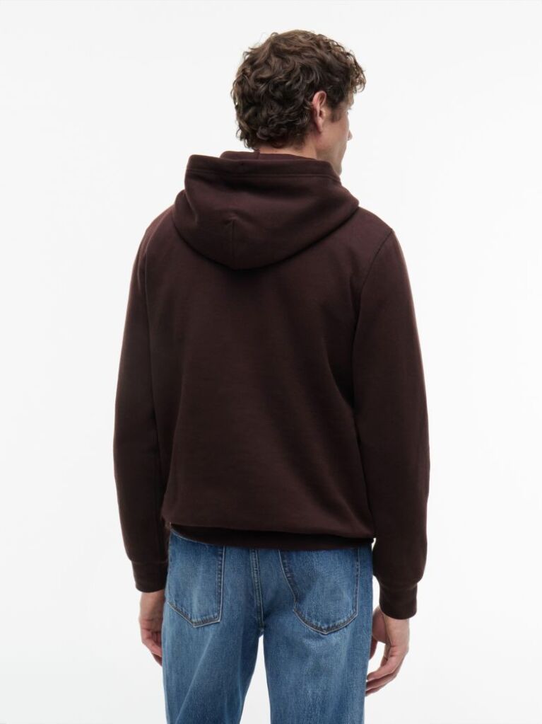 Brown Flag Embroidery Fleece Hoody  Men