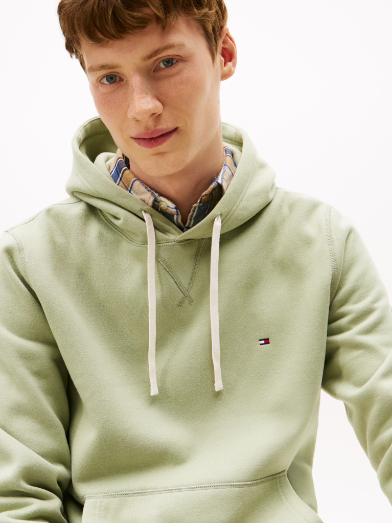 Green Flag Embroidery Fleece Hoody  Men