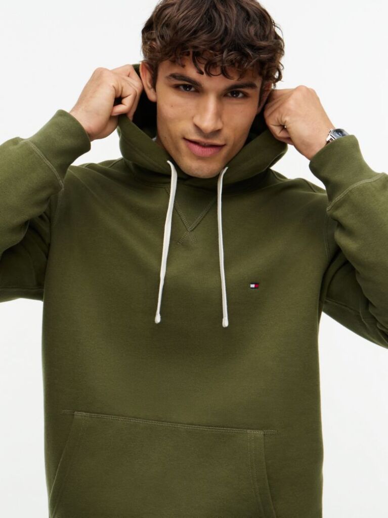Πράσινο Fleece Hoody Με Κεντητή Σημαία  Άνδρες