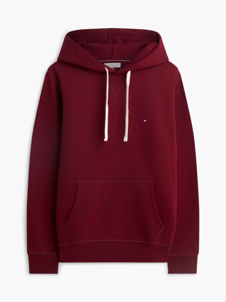 Κόκκινο Fleece Hoody Με Κεντητή Σημαία  Άνδρες