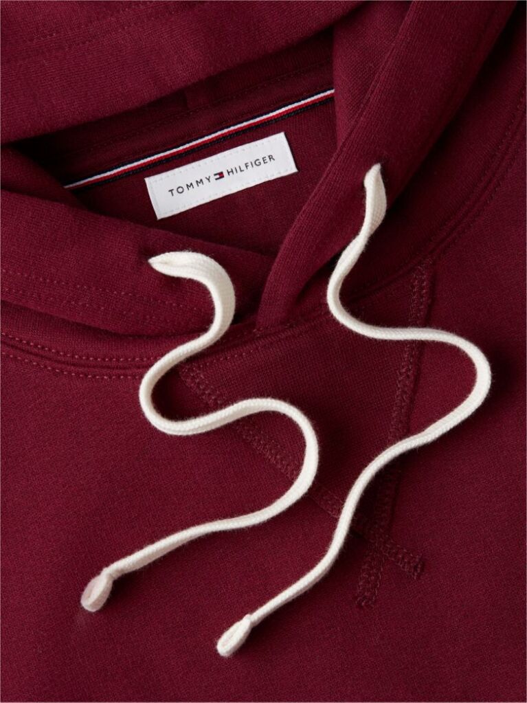 Κόκκινο Fleece Hoody Με Κεντητή Σημαία  Άνδρες
