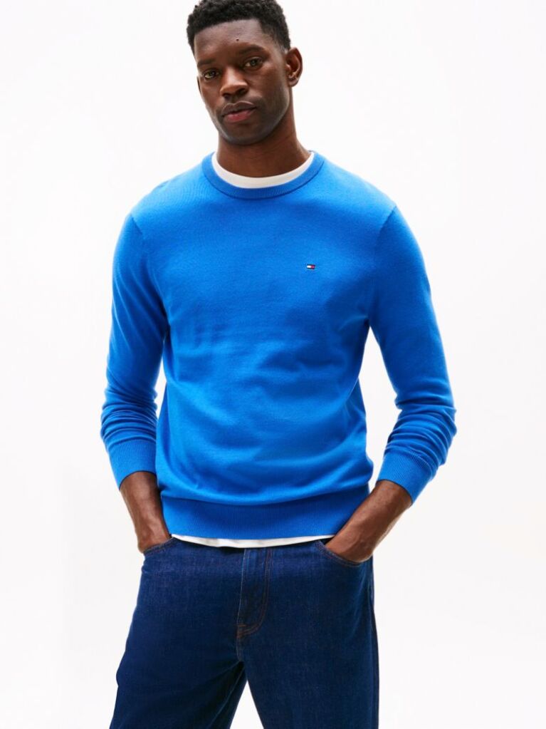 Blue Flag Embroidery Jumper  Men