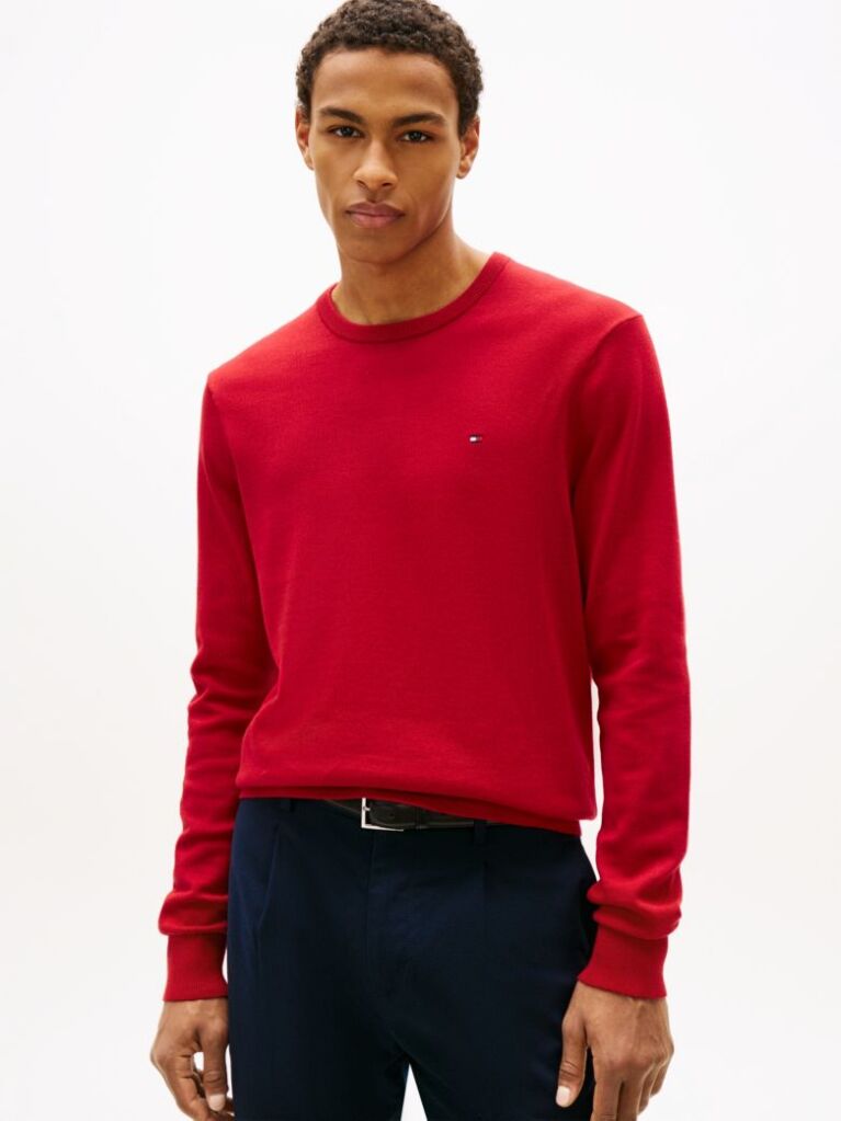 Red Flag Embroidery Jumper  Men
