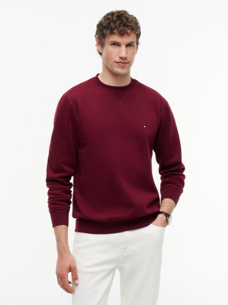 Red Essential Fleece Sweatshirt  Men