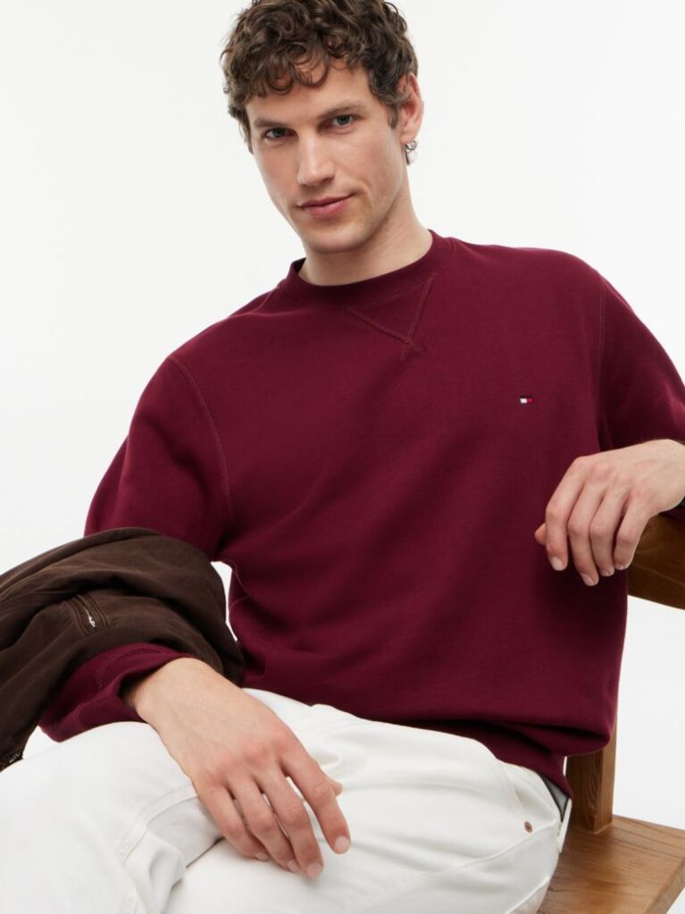 Red Essential Fleece Sweatshirt  Men
