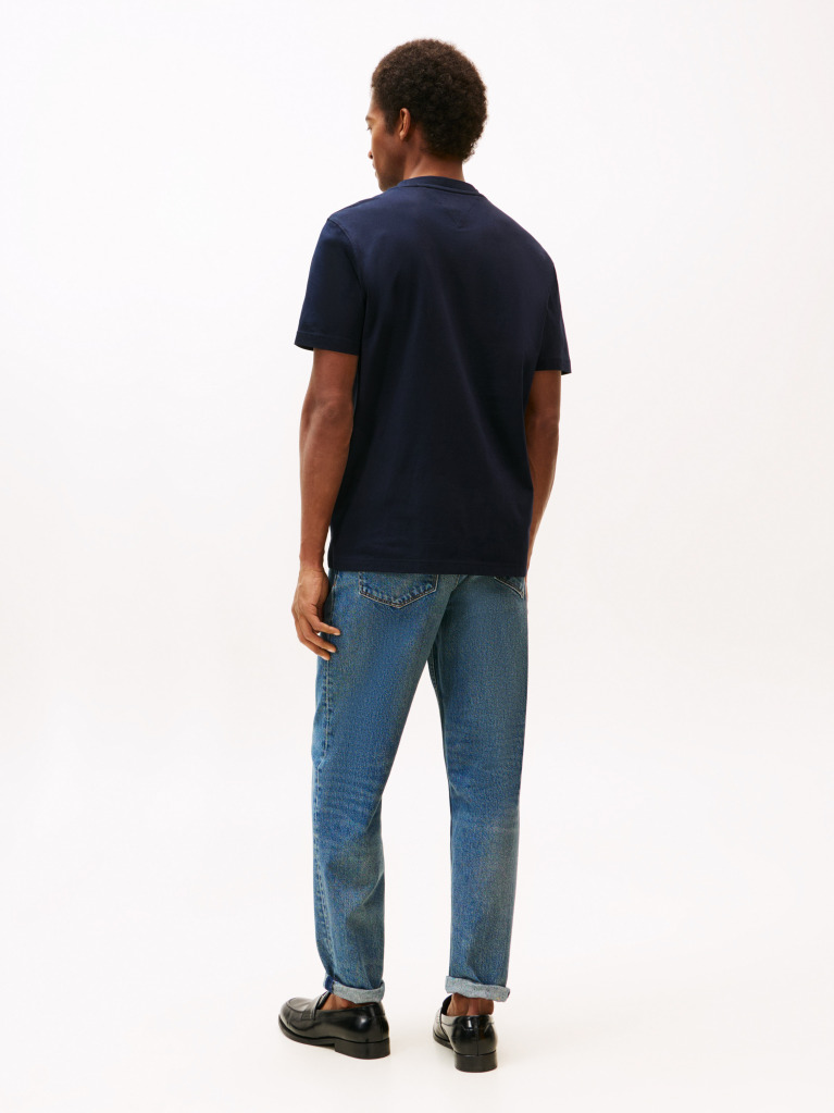 Blue Logo Print Jersey Crew Neck T-Shirt  Men