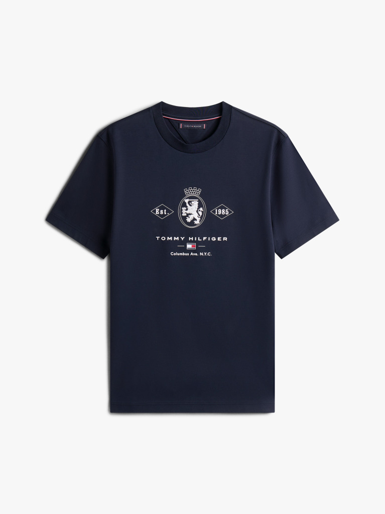Μπλε Varsity Interlock T-Shirt Με Σχέδιο  Άνδρες